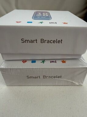 Smart Bracelet Fitness Tracker with Quick Charger and - Blue, Pink, White Bands